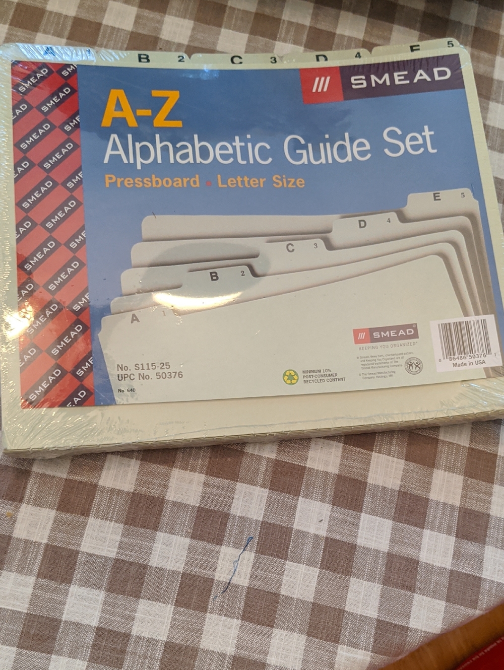 Smead Alphabetic Top Tab Indexed File Guide Set, 1/5-Cut Top Tab, A to Z, 8.5x11